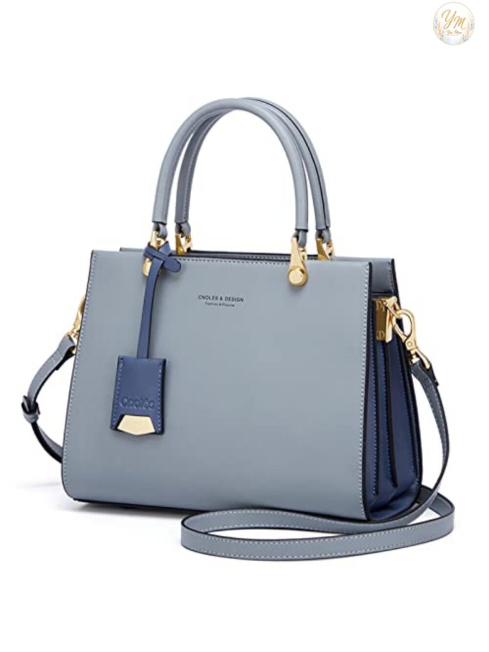 Genuine Leather Satchel Tote Handbag for Women Shoulder Bag Zipper